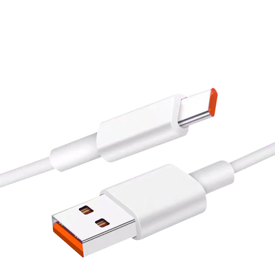 كابل بيانات شحن USB لون أبيض بطول 1 متر 20 فولت 3 أمبير 60 وات USB 3.1 للشحن السريع