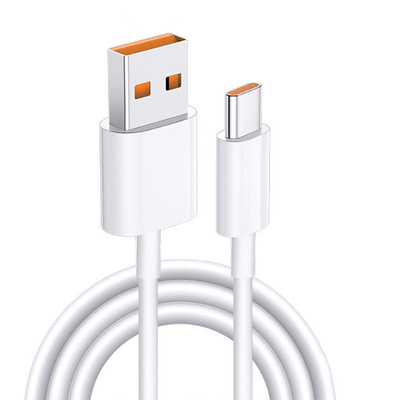 كابل بيانات شحن USB لون أبيض بطول 1 متر 20 فولت 3 أمبير 60 وات USB 3.1 للشحن السريع