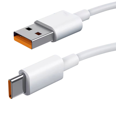 كابل بيانات شحن USB لون أبيض بطول 1 متر 20 فولت 3 أمبير 60 وات USB 3.1 للشحن السريع