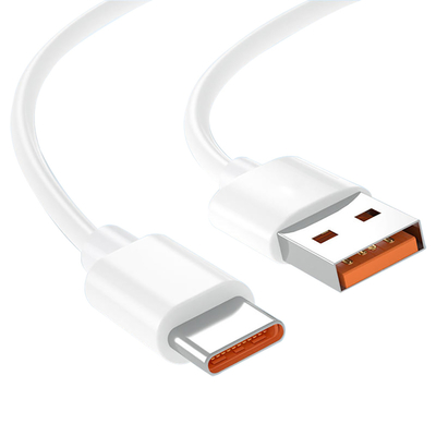 كابل بيانات شحن USB لون أبيض بطول 1 متر 20 فولت 3 أمبير 60 وات USB 3.1 للشحن السريع
