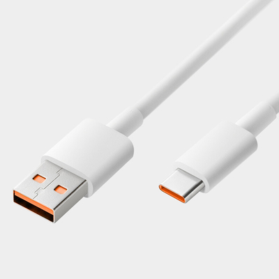 كابل بيانات شحن USB لون أبيض بطول 1 متر 20 فولت 3 أمبير 60 وات USB 3.1 للشحن السريع