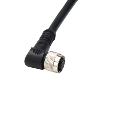 الزاوية اليمنى كابل الأسلاك الكهربائية مع IP67 للماء M12 2 دبوس 3 دبوس 4 دبوس الموصل