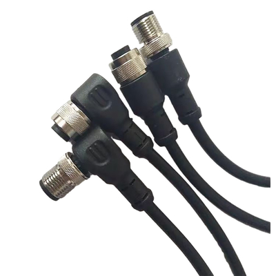 برغي معدني فينيكس M12 كابل طول 100 سم ذكر إلى أنثى أسود مع غطاء PVC