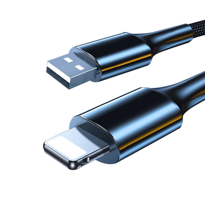 كابل بيانات الشحن السريع OEM ، كبل USB المصغر من النايلون 2.4A لهاتف Iphone