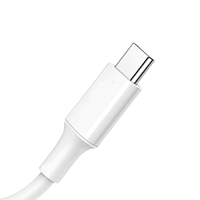 كابل شحن سريع USB C إلى C باللون الأبيض مع سترة PVC 20V 3A 60W