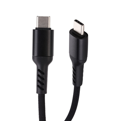 3Ft طول نايلون مضفر USB C كبل أسود اللون لأجهزة الكمبيوتر المحمول اللوحي