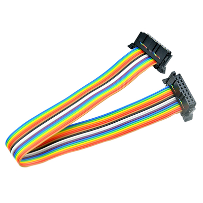 تخصيص IDC 16 دبوس كابل الشريط المسطح مع مقياس الأسلاك AWG28 # 2.54mm موصلات الملعب