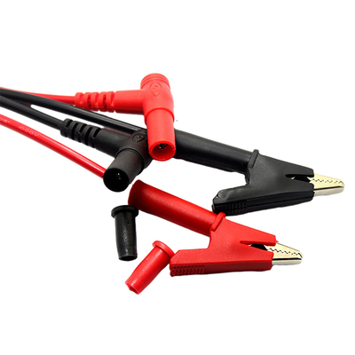3Ft Crocodile Clip Digital Multimeter Cable أحمر أسود اللون