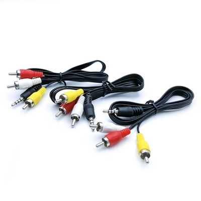 20 متر كبلات صوت الفيديو 3 RCA إلى 3 RCA مع محول صوت محول قابس ذكر