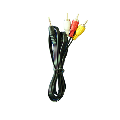 1 متر كبلات صوت الفيديو أحمر أصفر أبيض اللون DC 3.5mm للتلفزيون VCR
