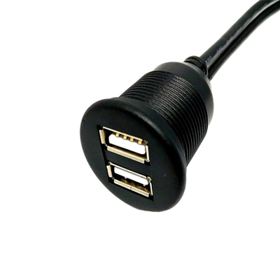 USB2.0 مقاوم للماء ثنائي منفذ USB كابل 1 متر لدراجة نارية سيارة
