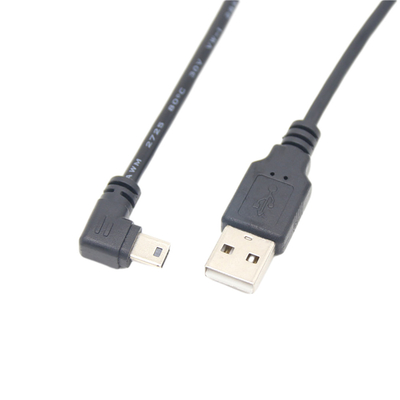 USB 2.0 ذكر USB شحن كابل بيانات ميني مع موصل الزاوية اليمنى