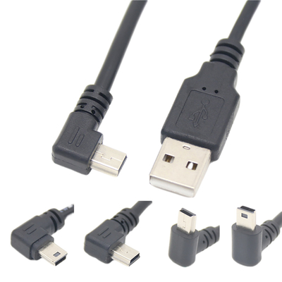 USB 2.0 ذكر USB شحن كابل بيانات ميني مع موصل الزاوية اليمنى