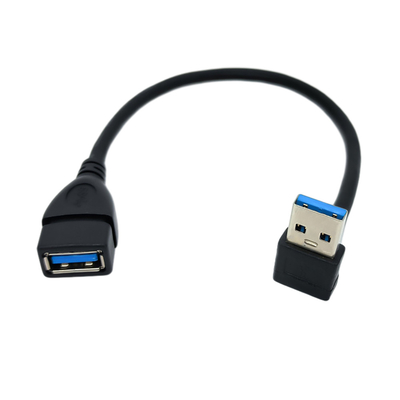 كابل بيانات شحن USB بزاوية 90 درجة مع محول USB 3.0 ذكر إلى أنثى