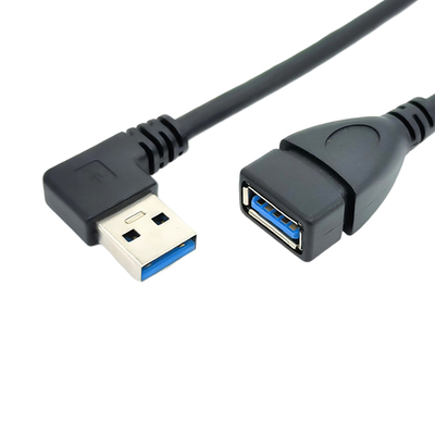 كابل بيانات شحن USB بزاوية 90 درجة مع محول USB 3.0 ذكر إلى أنثى