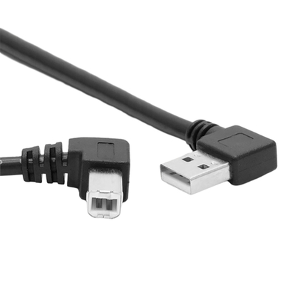 كابل بيانات طابعة USB بطول 1 متر بزاوية يسرى مزدوجة الزاوية اليمنى 90 درجة