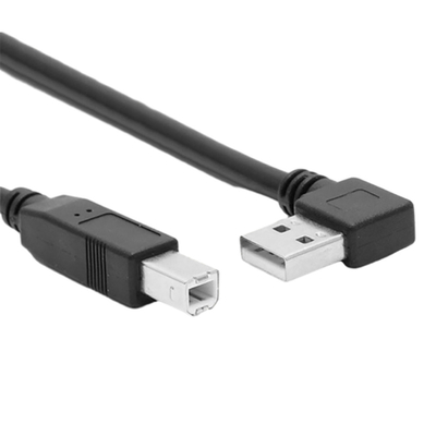 كابل بيانات طابعة USB بطول 1 متر بزاوية يسرى مزدوجة الزاوية اليمنى 90 درجة