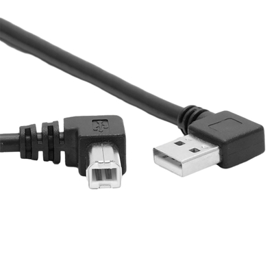 كابل بيانات طابعة USB بطول 1 متر بزاوية يسرى مزدوجة الزاوية اليمنى 90 درجة