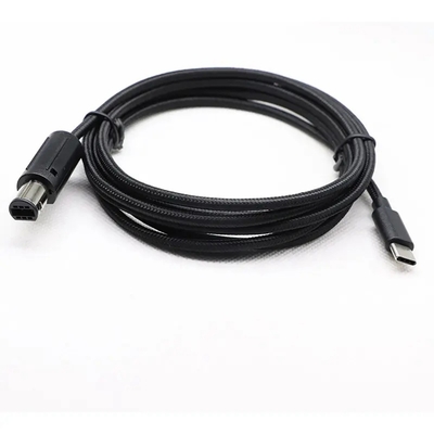 كابل تحكم Gamecube مضفر بطول 2 متر من النوع C USB 2.0 ذكر إلى 6pin ذكر