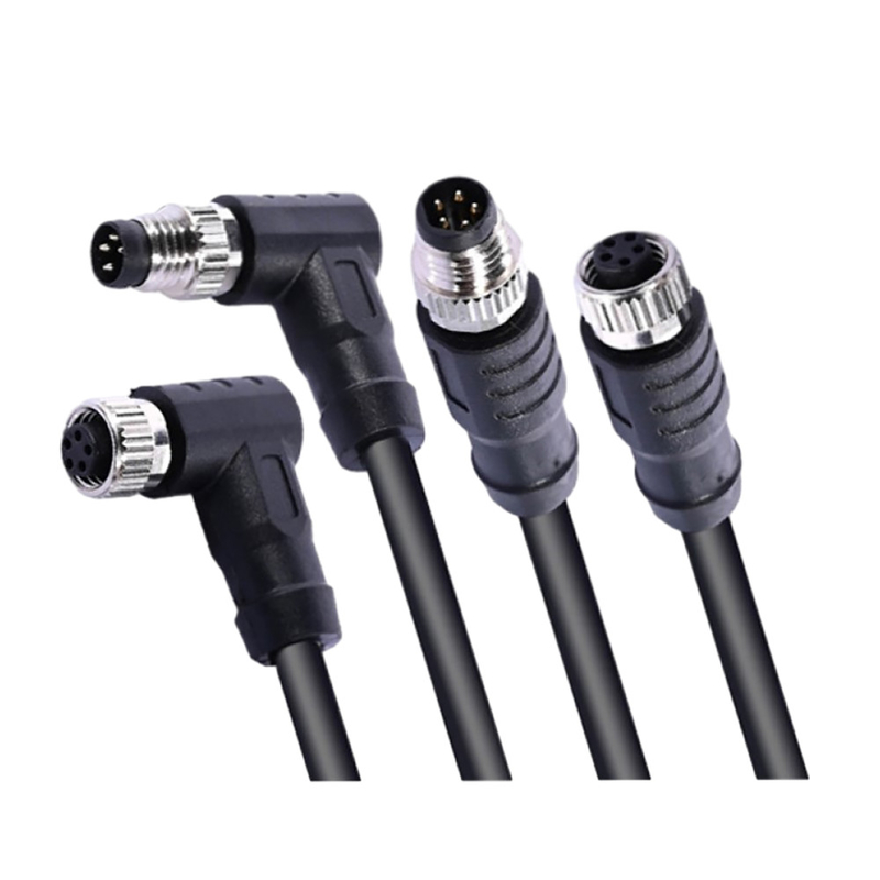 IP67 كابل مقاوم للماء M8 كابل موصل 5 دبوس أنثى صب درع بولي كلوريد الفينيل سترة الكابلات سكوتر الدراجة الكهربائية