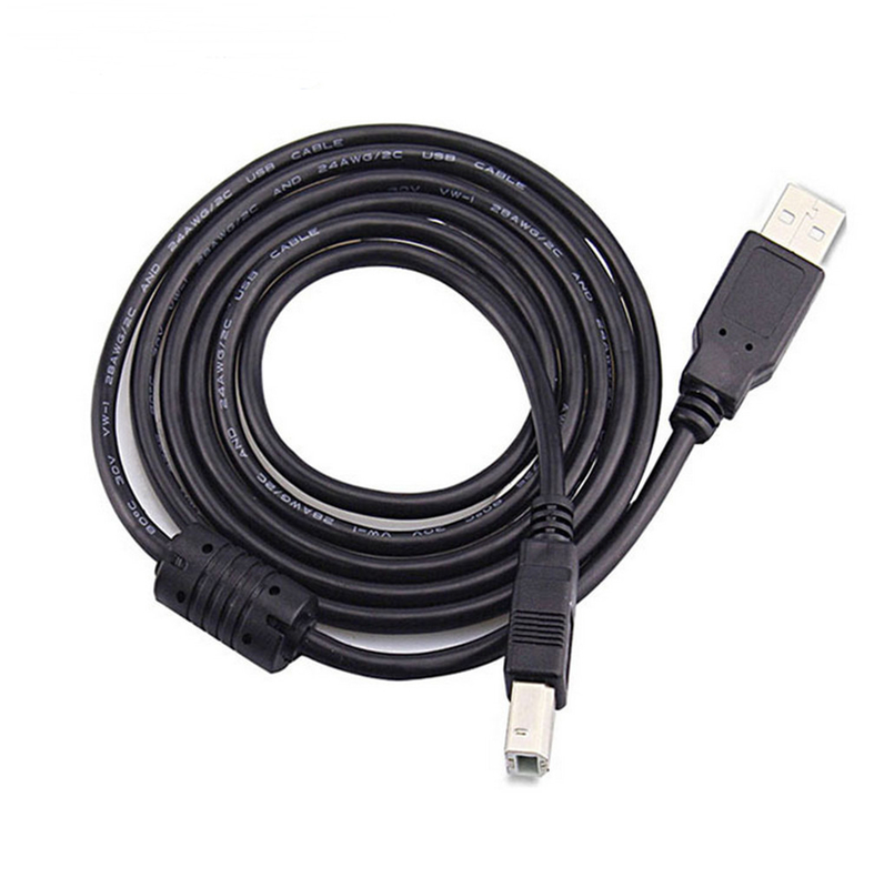 كابل USB أسود عالي السرعة ، ذكر إلى أنثى 2.0 USB سلك طابعة