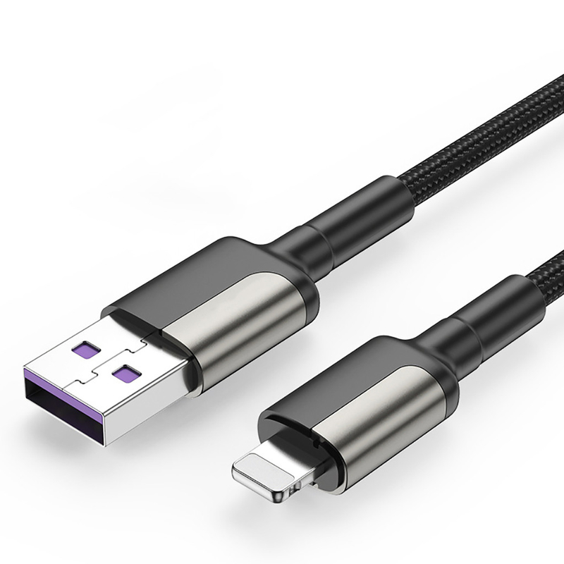 كابل بيانات الشحن السريع OEM ، كبل USB المصغر من النايلون 2.4A لهاتف Iphone