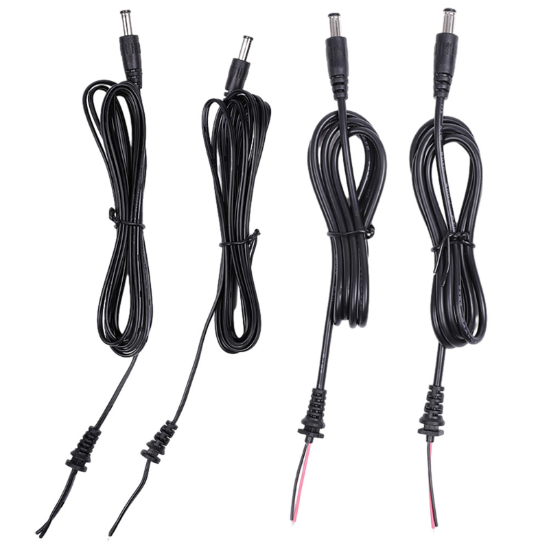 يجمع كبل الطاقة للذكور والإناث مع مقبس برميل لتخفيف الضغط DC 5.5mm X 2.1mm
