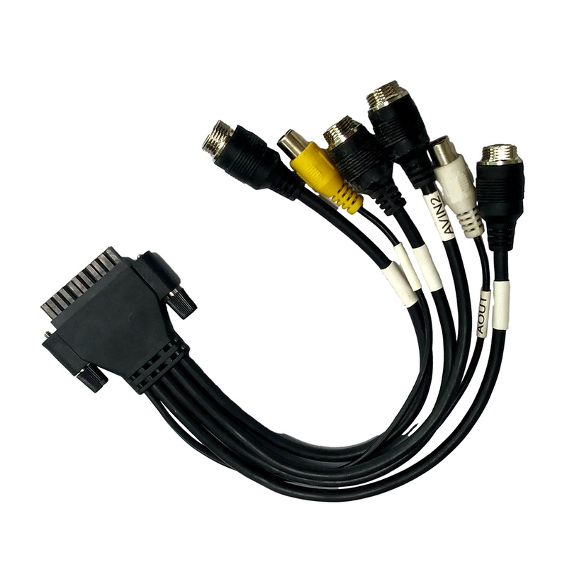 تخصيص M12 إلى RCA يجمع كابل Overmolding برغي قفل اللون الأسود