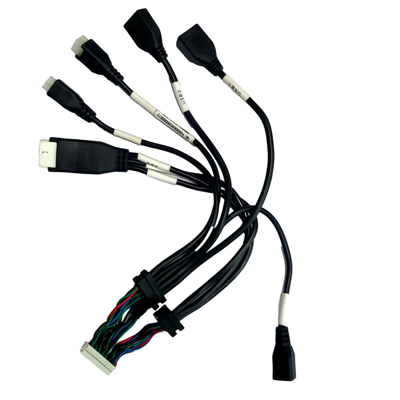 ATX Housing Overmolding Cable Assembly JST PH2.0 سلك تجعيد الإسكان إلى USB2.0 أنثى