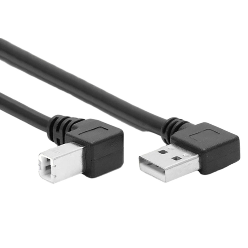 كابل بيانات طابعة USB بطول 1 متر بزاوية يسرى مزدوجة الزاوية اليمنى 90 درجة